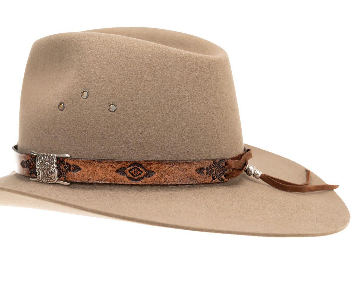 Buffalo Girl, Romantic Western Hat Band | Floral Conchos, - ©The Hattery Katoomba