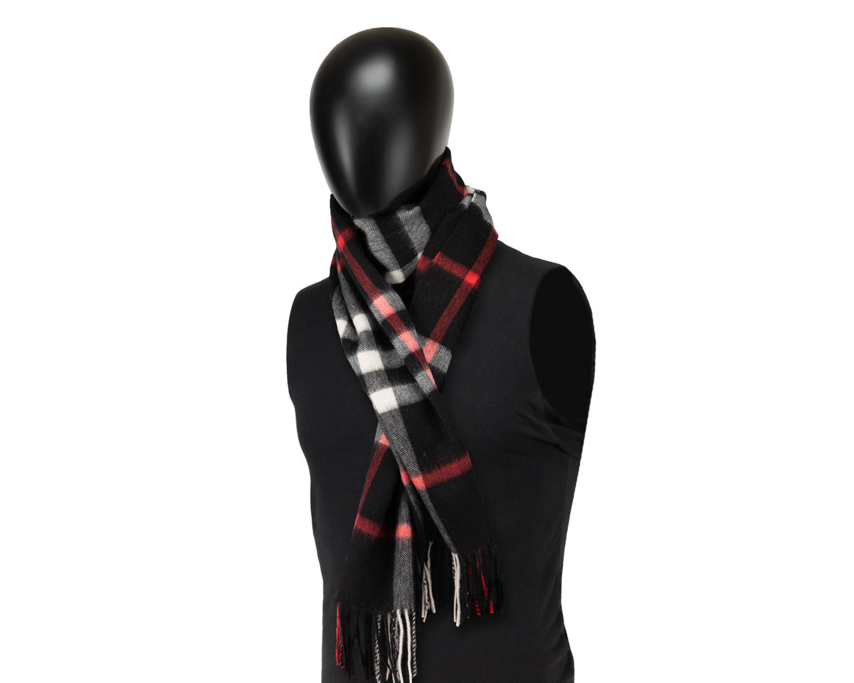 Nicoletta, Black & Red Check Scarf, - ©The Hattery Katoomba