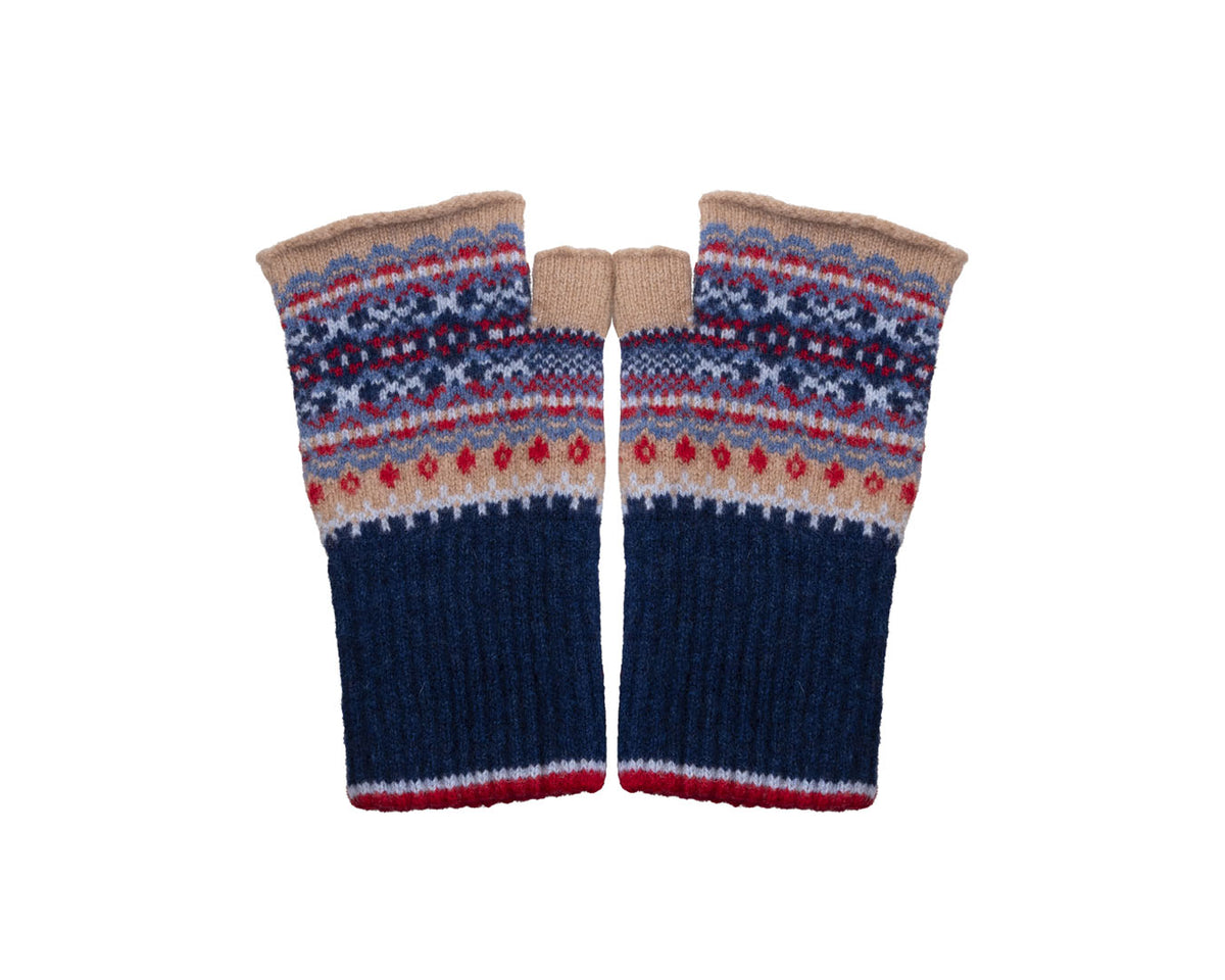 Alloa Open Mitts | Classic Fairisle