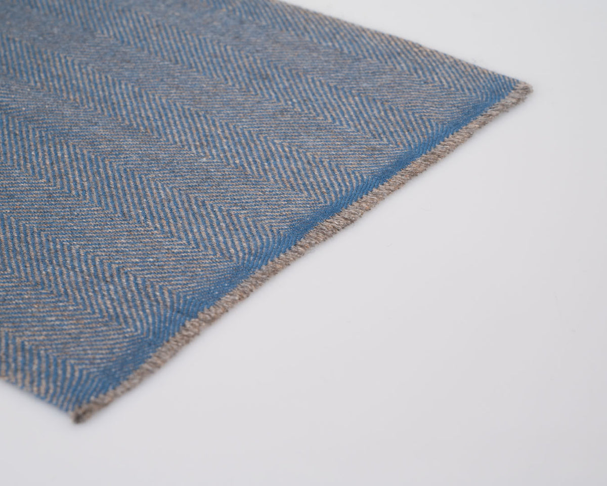 Wentworth Hat Company, Pure Cashmere Scarf | Cerulean Herringbone, - ©The Hattery Katoomba