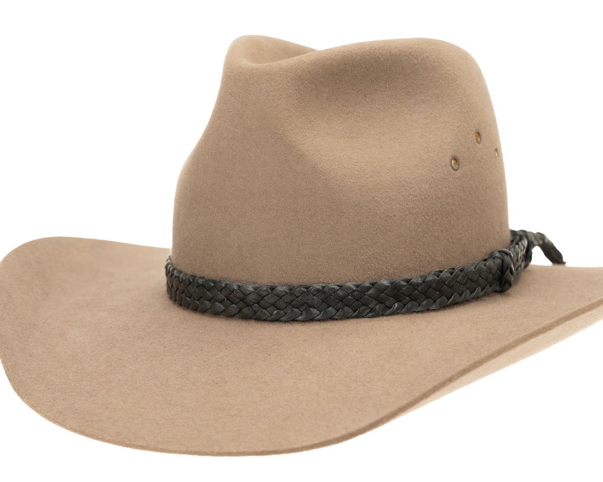 Badgery Belts, Plaited Leather Hat Band | Black, - ©The Hattery Katoomba