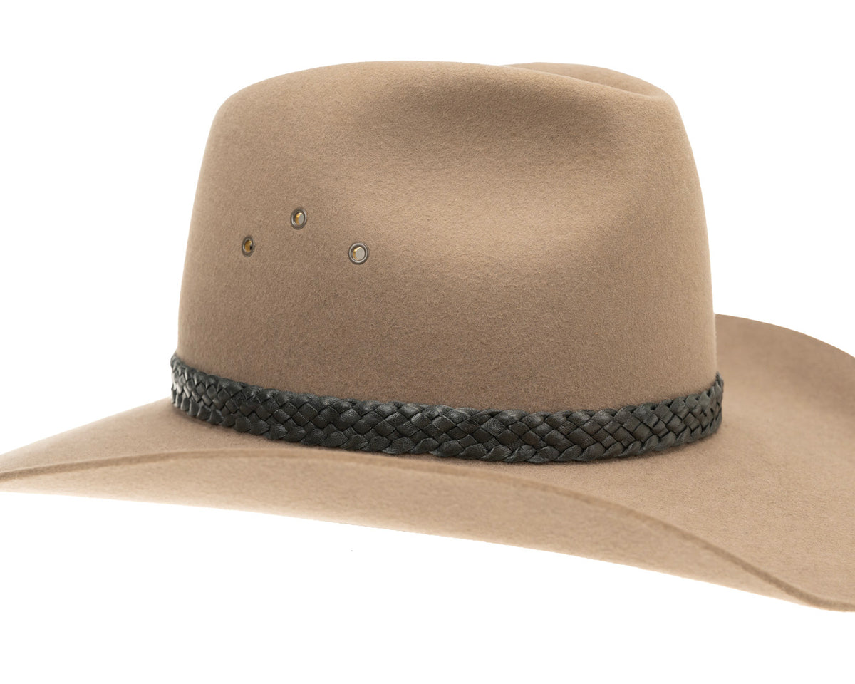 Badgery Belts, Plaited Leather Hat Band | Black, - ©The Hattery Katoomba