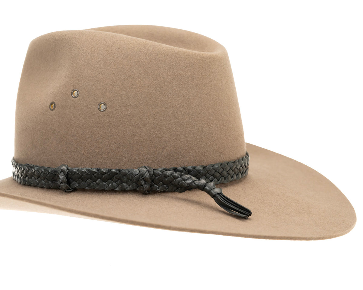 Badgery Belts, Plaited Leather Hat Band | Black, - ©The Hattery Katoomba    