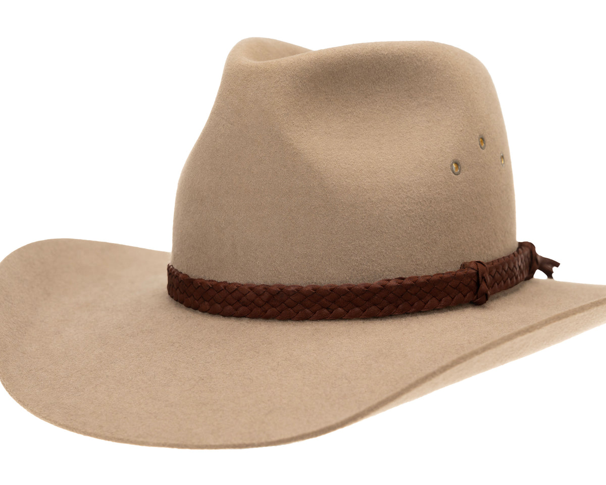 Badgery Belts, Plaited Leather Hat Band | Chocolate, - ©The Hattery Katoomba