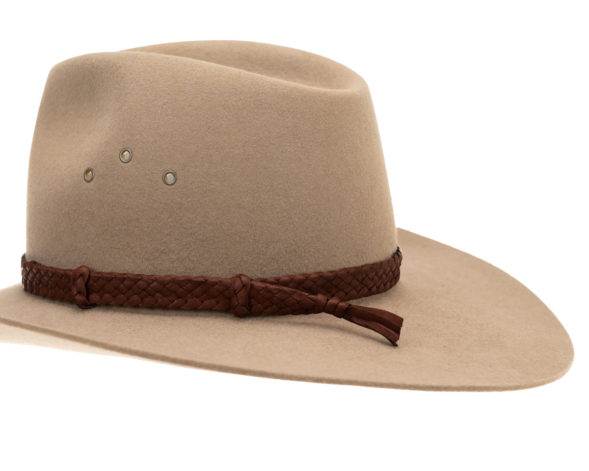 Badgery Belts, Plaited Leather Hat Band | Chocolate, - ©The Hattery Katoomba    