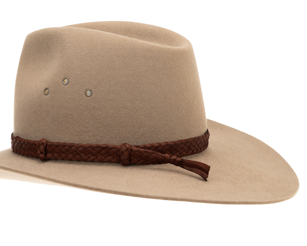 Badgery Belts, Plaited Leather Hat Band | Chocolate, - ©The Hattery Katoomba