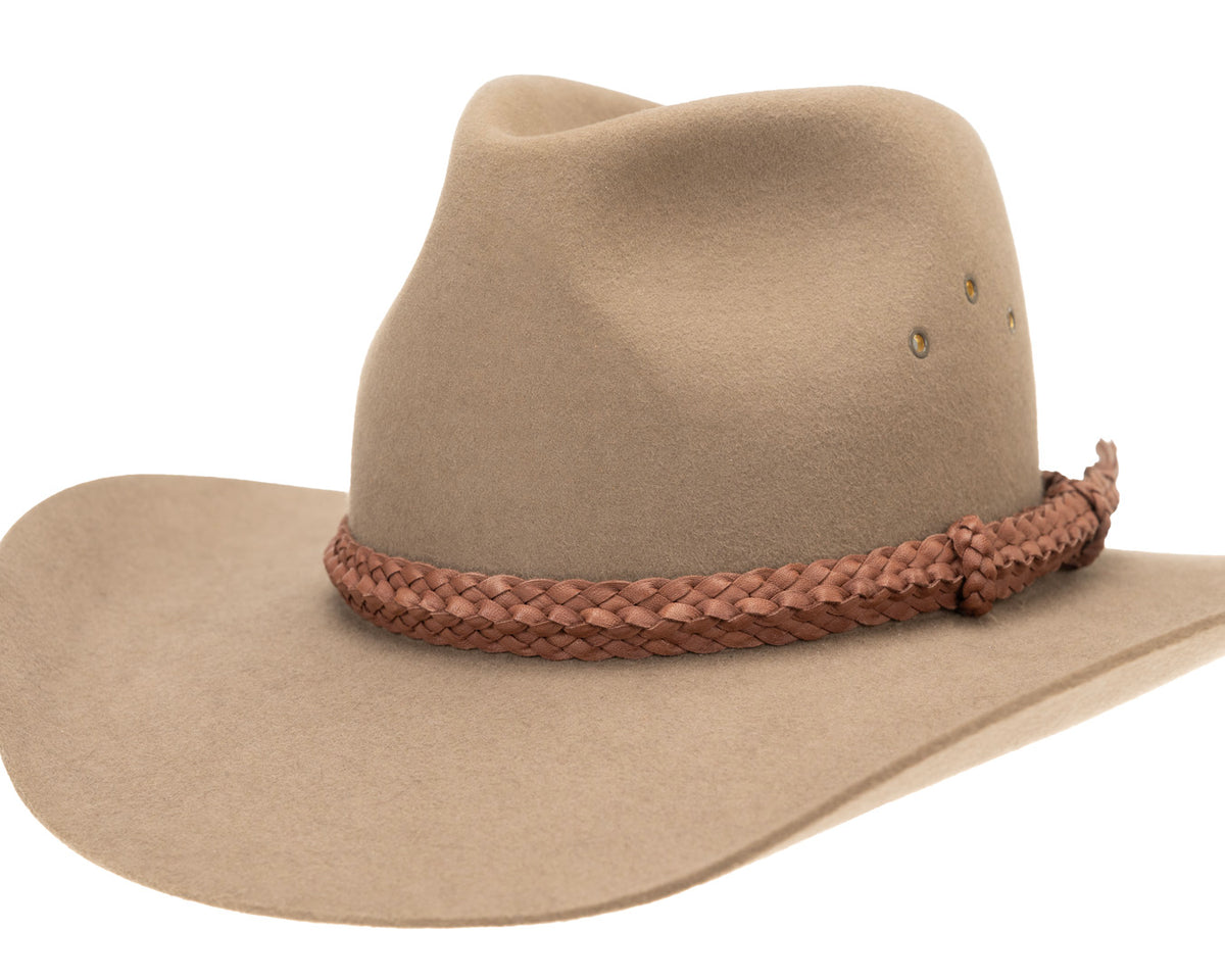 Badgery Belts, Croc Ridge Leather Hat Band | Tan, - ©The Hattery Katoomba