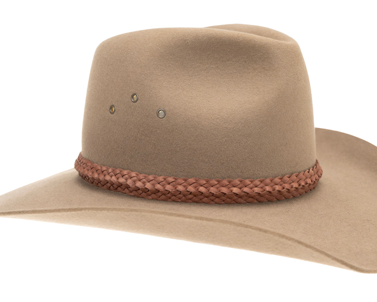 Badgery Belts, Croc Ridge Leather Hat Band | Tan, - ©The Hattery Katoomba