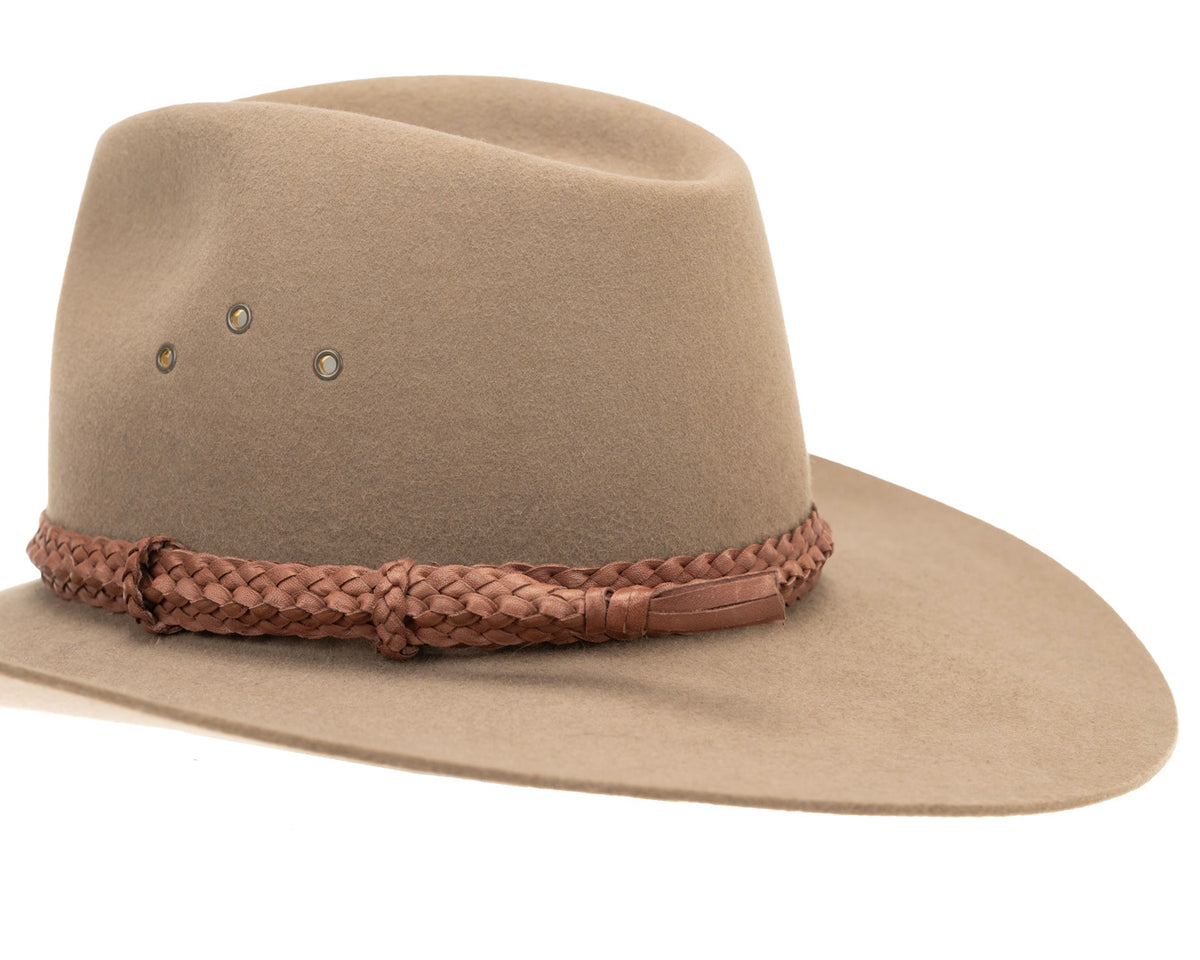 Badgery Belts, Croc Ridge Leather Hat Band | Tan, - ©The Hattery Katoomba    