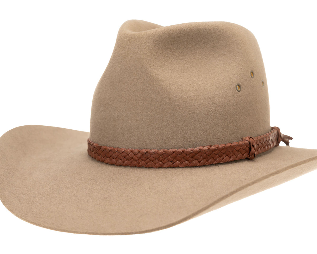 Badgery Belts, Plaited Leather Hat Band | Tan, - ©The Hattery Katoomba