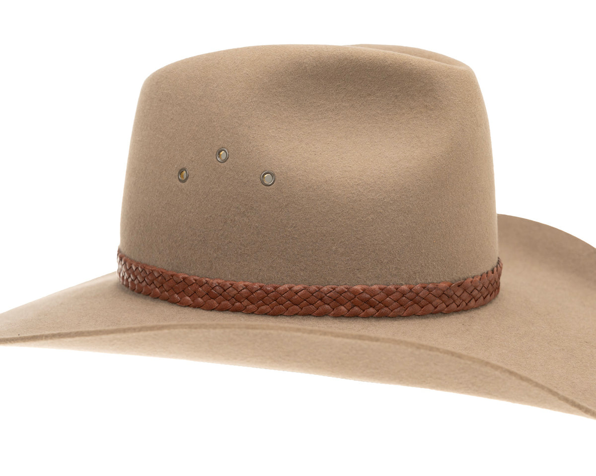 Badgery Belts, Plaited Leather Hat Band | Tan, - ©The Hattery Katoomba    