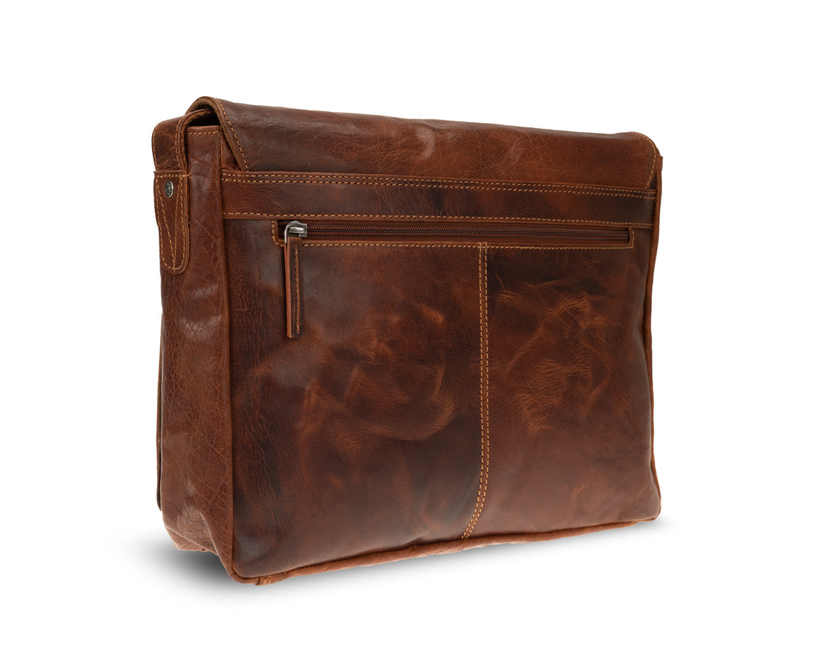Rugged Hide, Large Satchel Bag | Brandy Leather, - ©The Hattery Katoomba