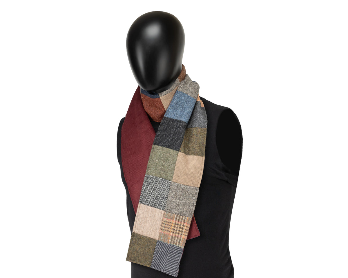 Hanna Hats, Patchwork & Corduroy Scarf, - ©The Hattery Katoomba