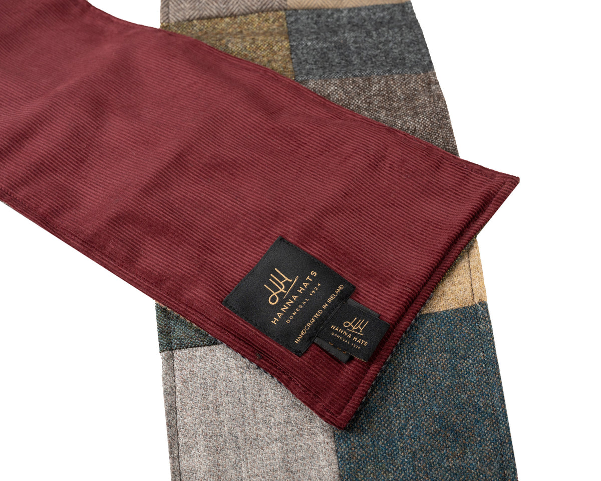 Hanna Hats, Patchwork & Corduroy Scarf, - ©The Hattery Katoomba