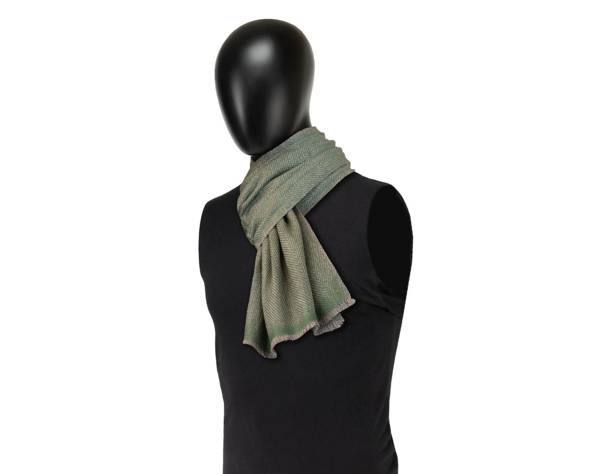 Wentworth Hat Company, Pure Cashmere Scarf | Peridot Herringbone, - ©The Hattery Katoomba