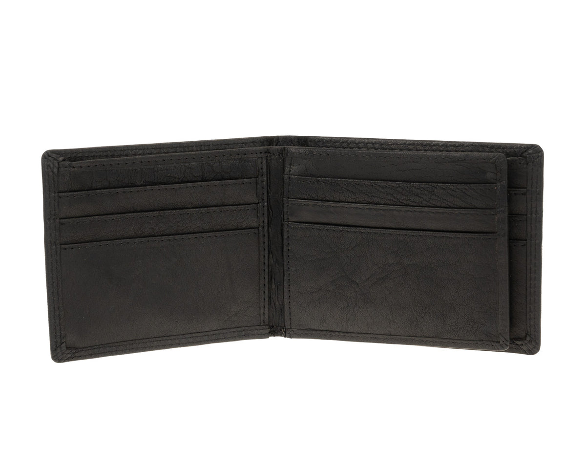 Rugged Hide, Traditional Wallet | Black Leather, - ©The Hattery Katoomba