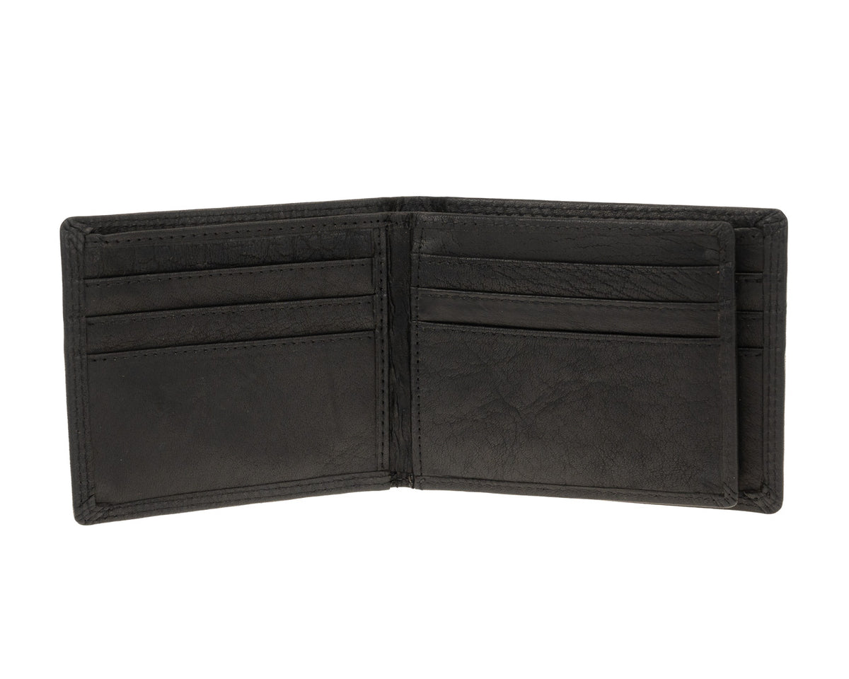 Rugged Hide, Traditional Wallet | Black Leather, - ©The Hattery Katoomba    