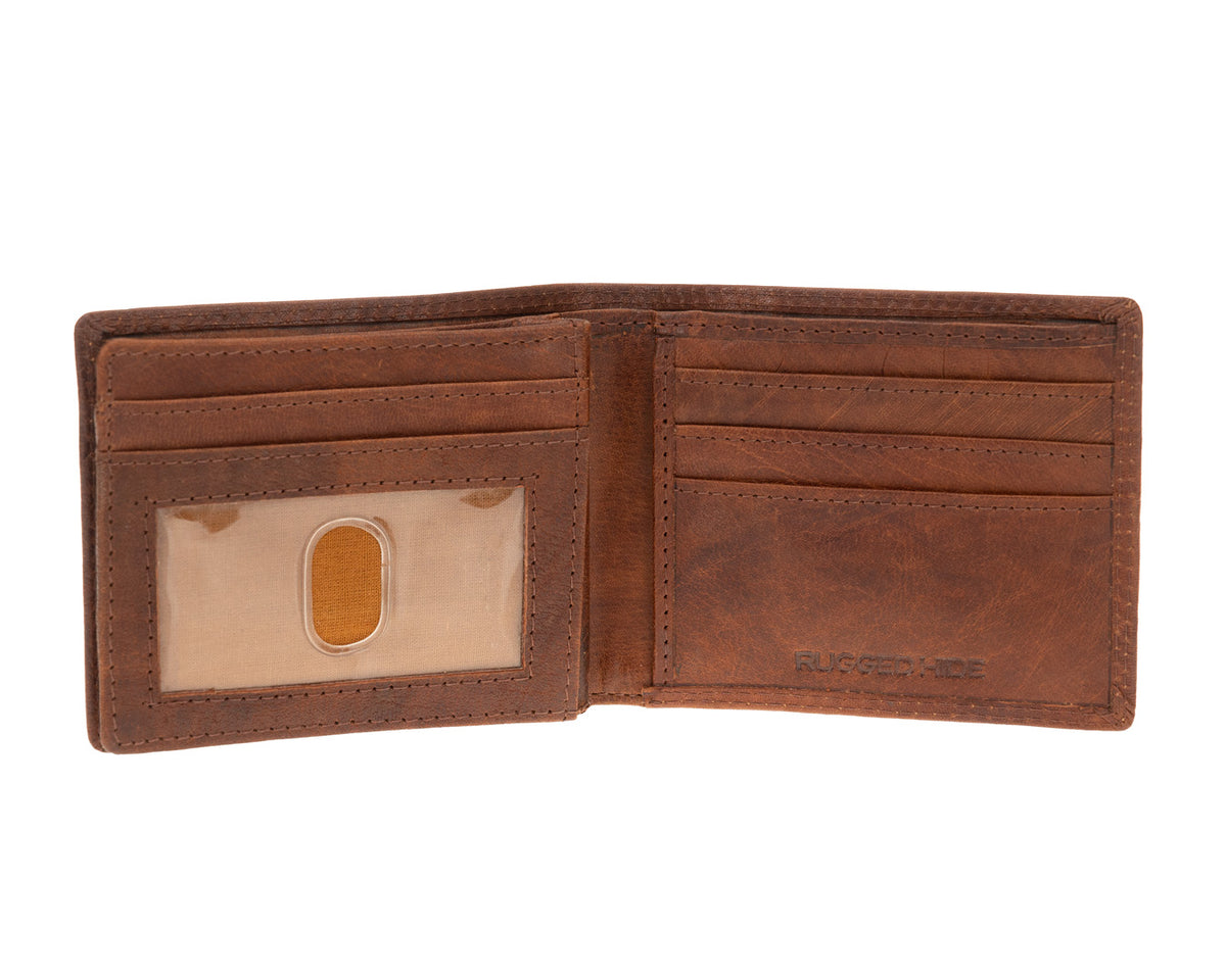 Rugged Hide, Traditional Wallet | Brandy Leather, - ©The Hattery Katoomba    