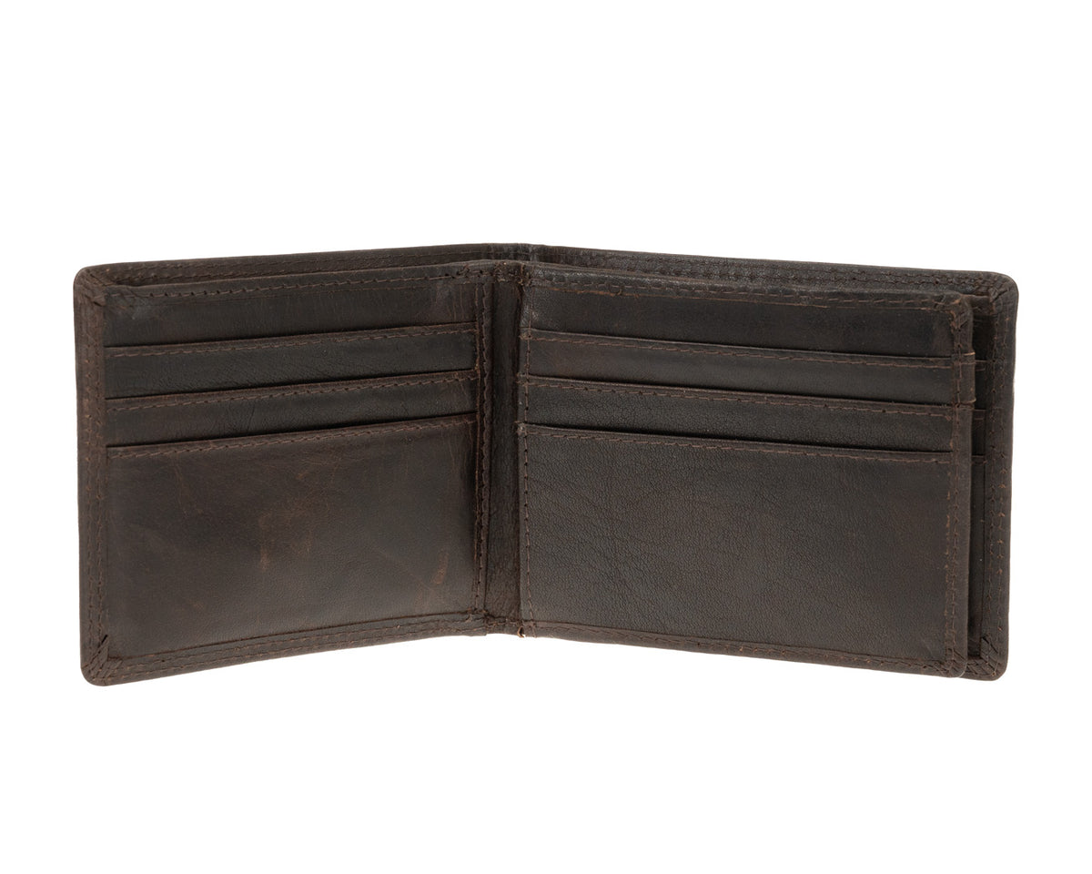 Rugged Hide, Traditional Wallet | Dark Brown Leather, - ©The Hattery Katoomba