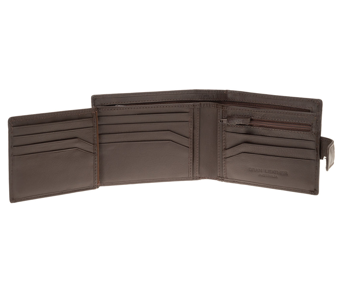 Rugged Hide, Utility Wallet | Dark Brown Leather, - ©The Hattery Katoomba
