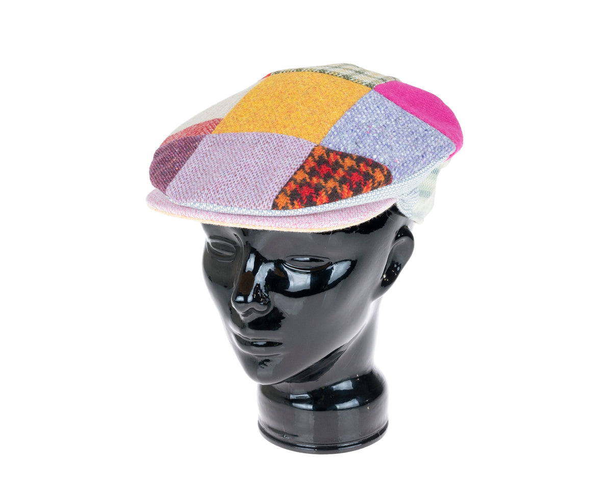 Hanna Hats, Bright Patchwork Cap - Pattern Tweed, - ©The Hattery Katoomba