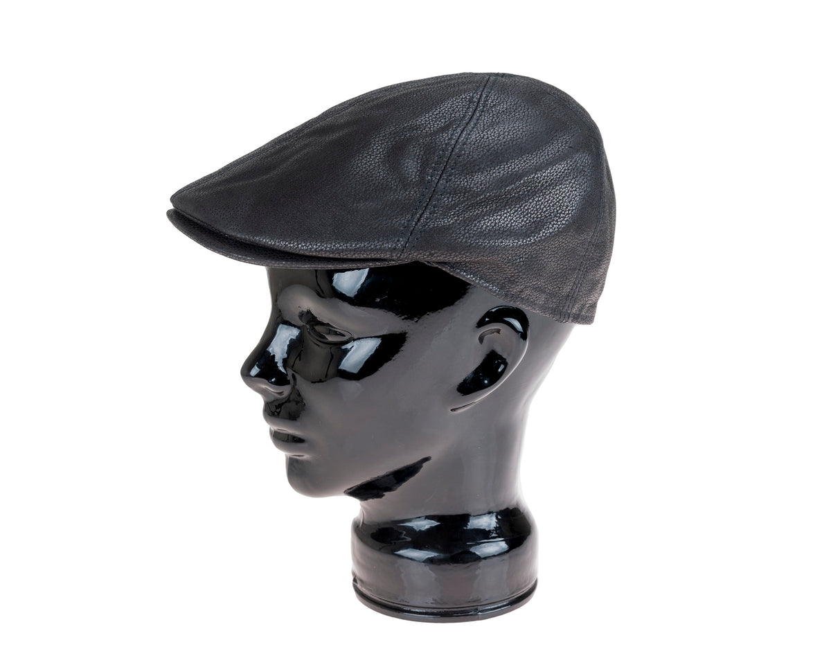 Stanton, Nappa Leather Cap - Black, - ©The Hattery Katoomba