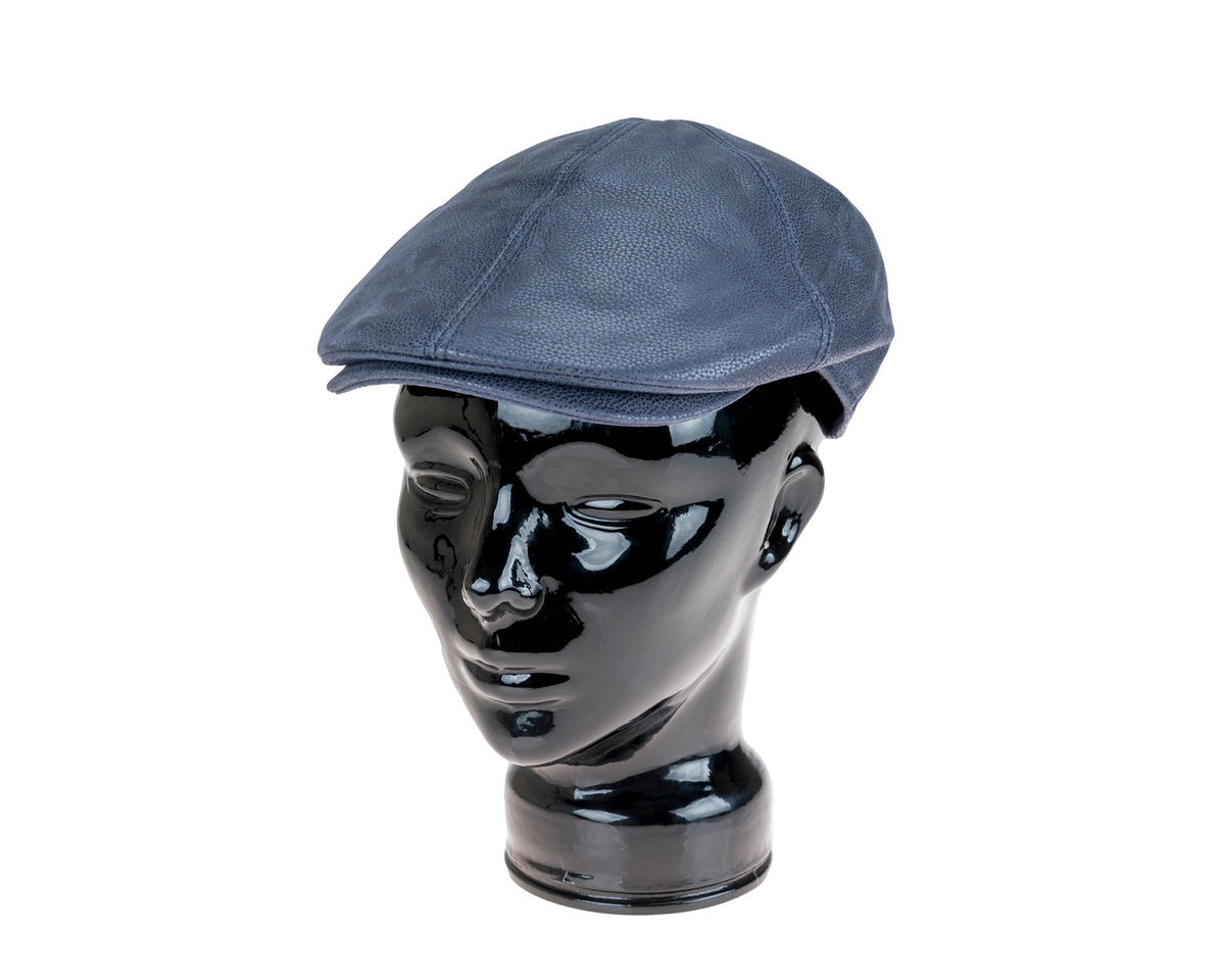 Stanton, Nappa Leather Cap - Navy, - ©The Hattery Katoomba