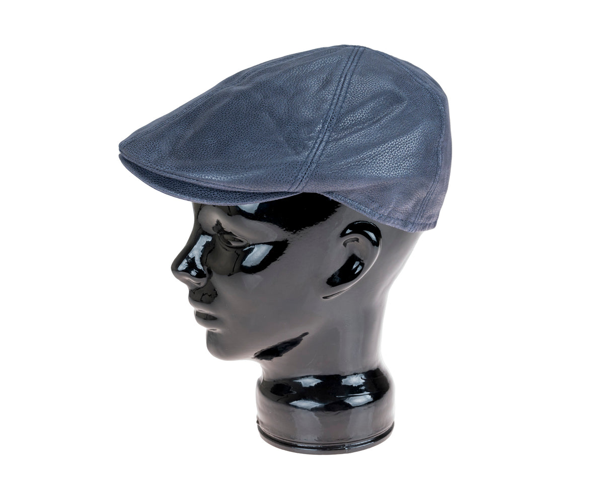 Stanton, Nappa Leather Cap - Navy, - ©The Hattery Katoomba