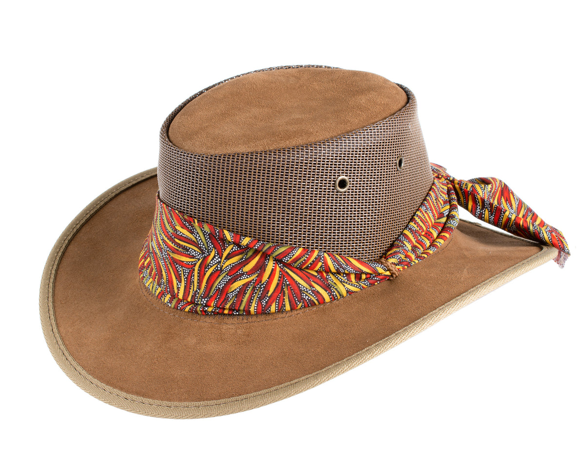 Barmah, Scarved Foldaway Suede Cooler, - ©The Hattery Katoomba