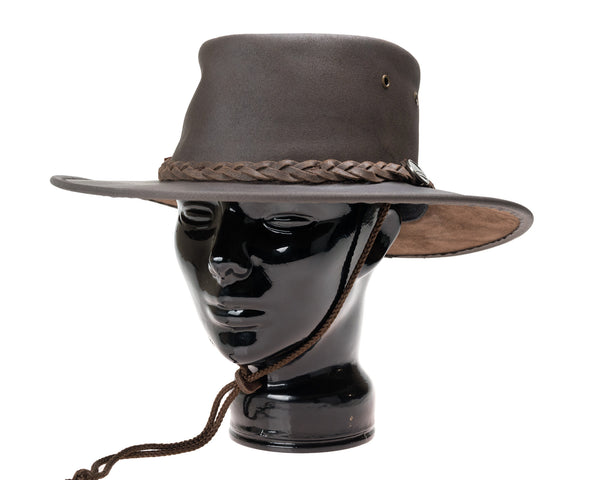 Barmah Australian Hat Squashy Saddler Leather Brown Size Large Squashy Saddler | Barmah - The Hattery main image 4