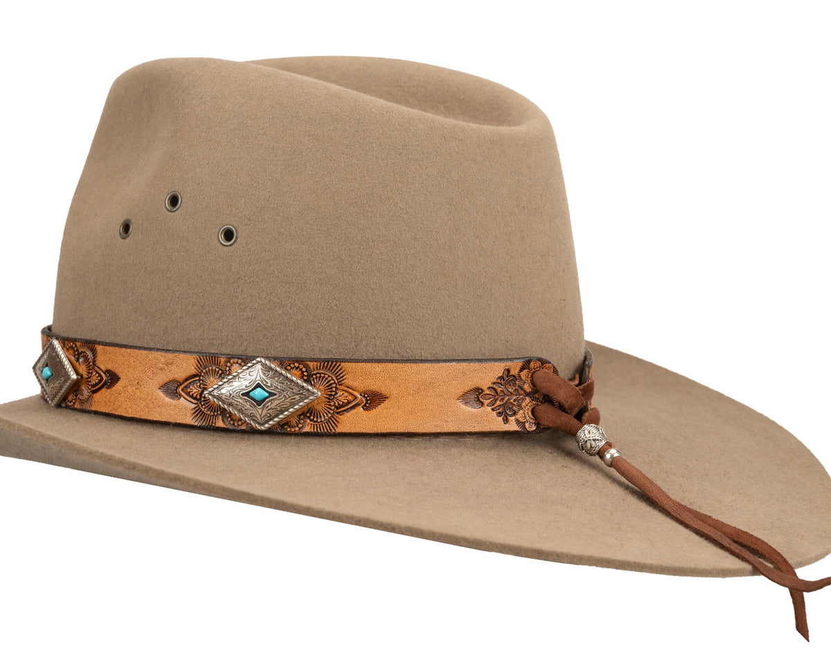 Turquoise Western Hat Band | Diamond Conchos