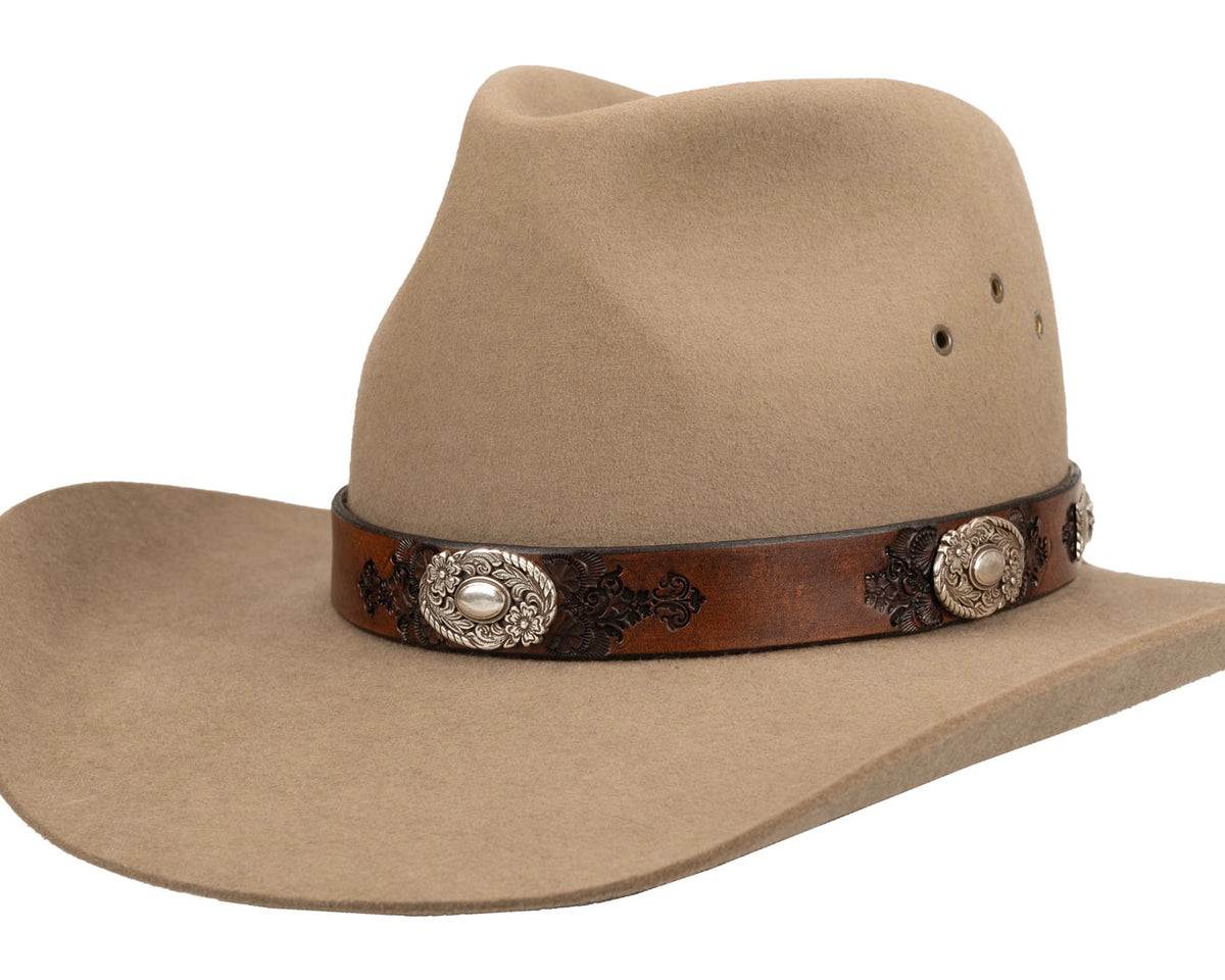 Traditional Western Hat Band | Mixed Conchos