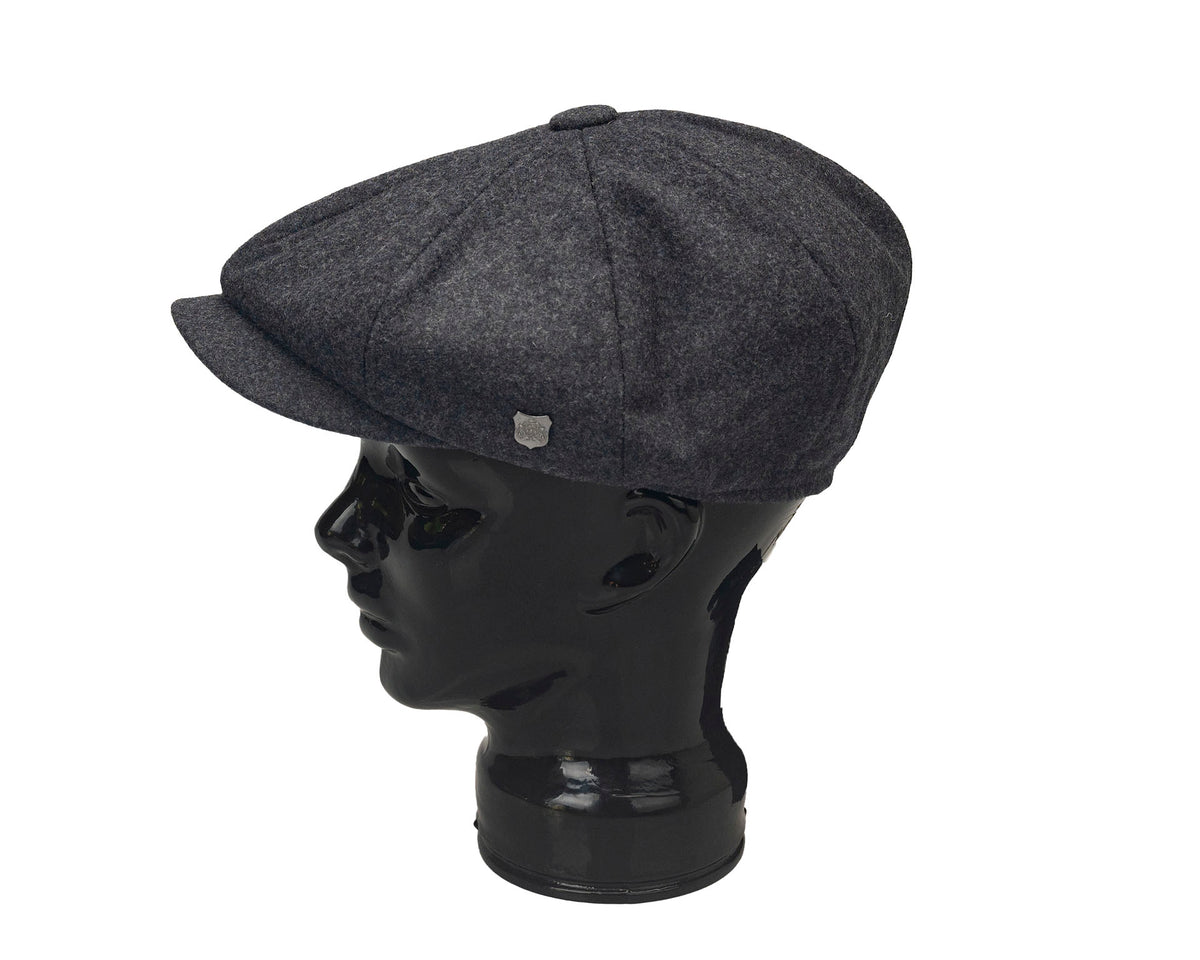 Alfie Cap | Grey Melton Wool