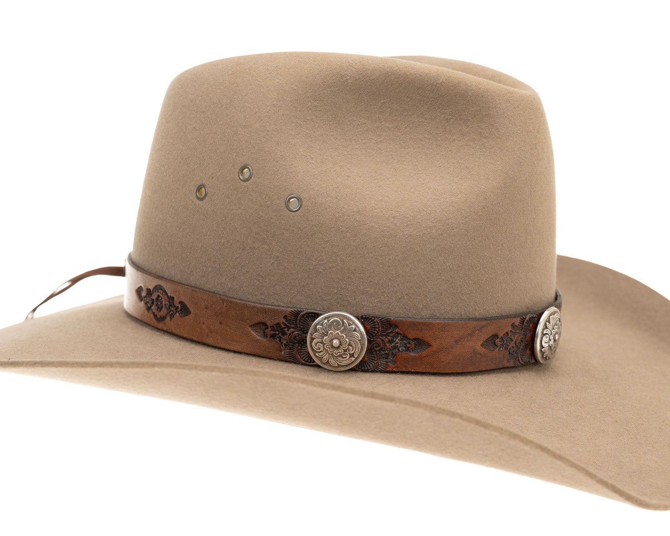 Buffalo Girl, Traditional Western Hat Band | Circular Conchos, - ©The Hattery Katoomba    