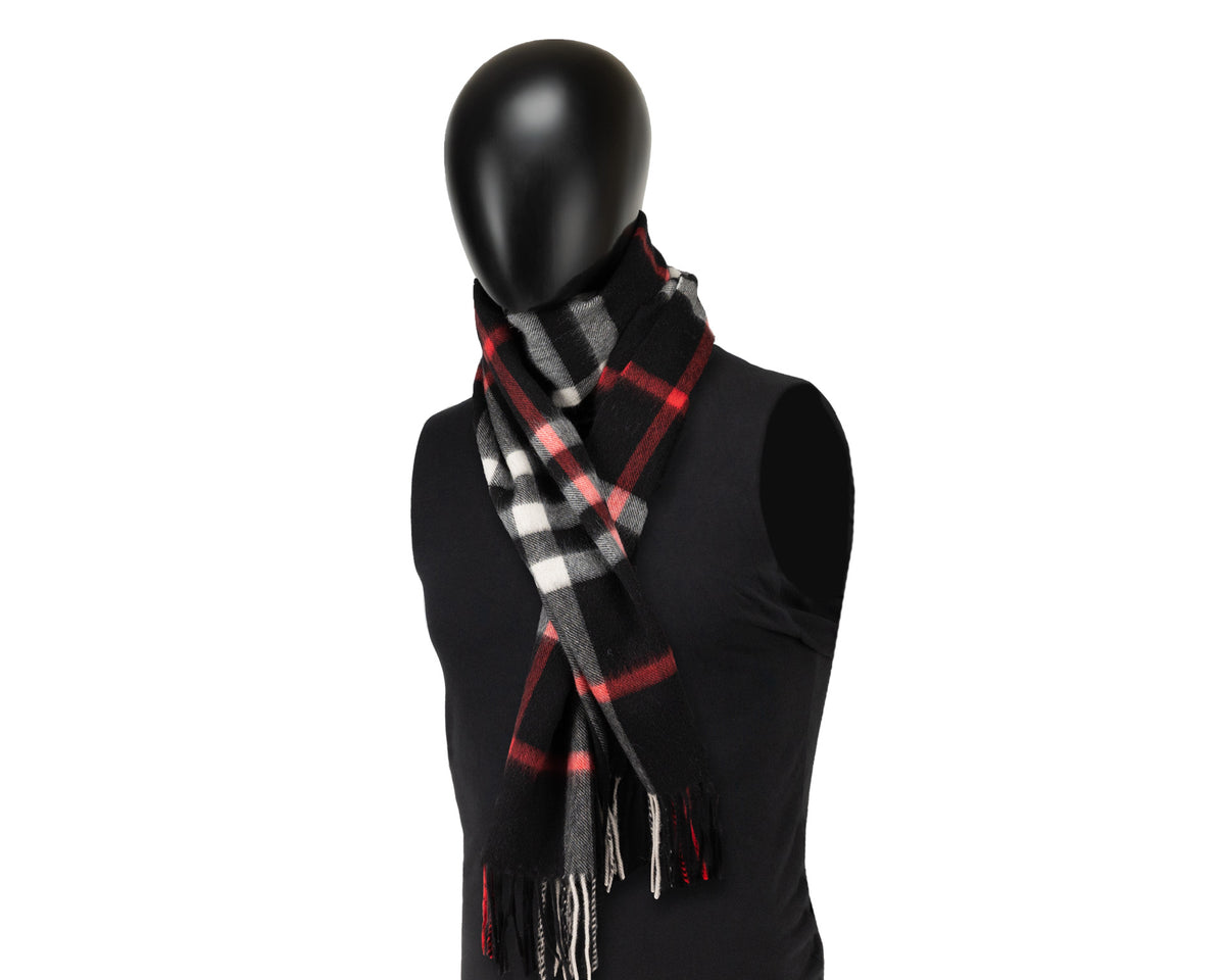 Nicoletta, Black &amp; Red Check Scarf, - ©The Hattery Katoomba    