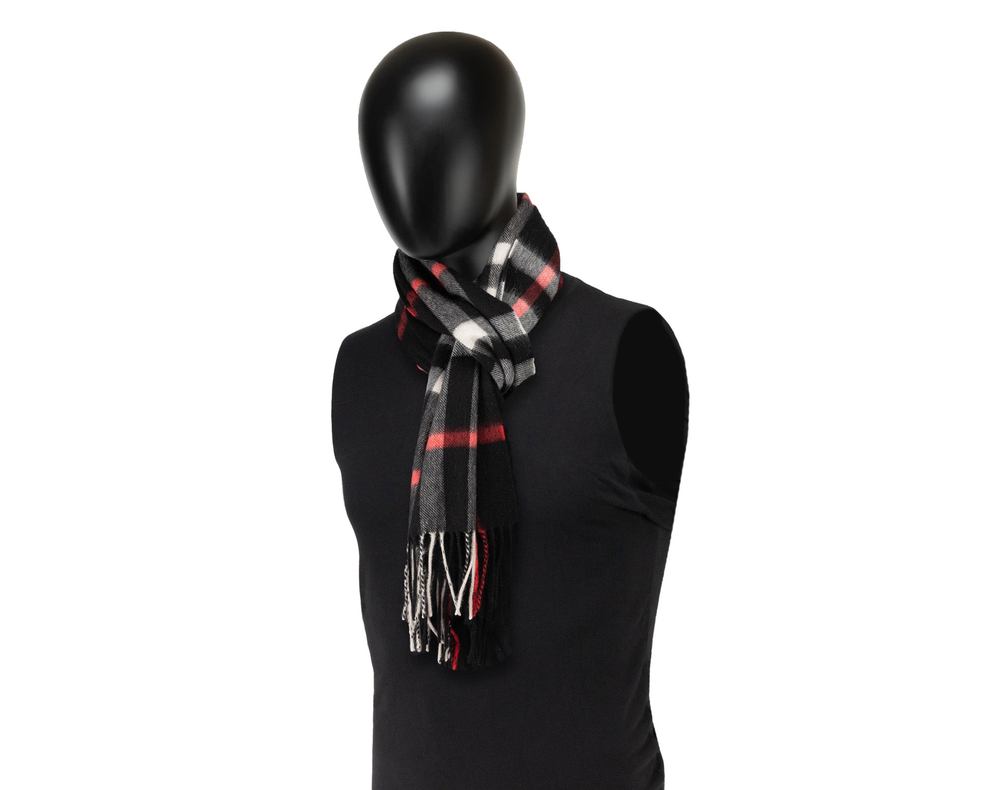 Nicoletta, Black & Red Check Scarf, - ©The Hattery Katoomba    