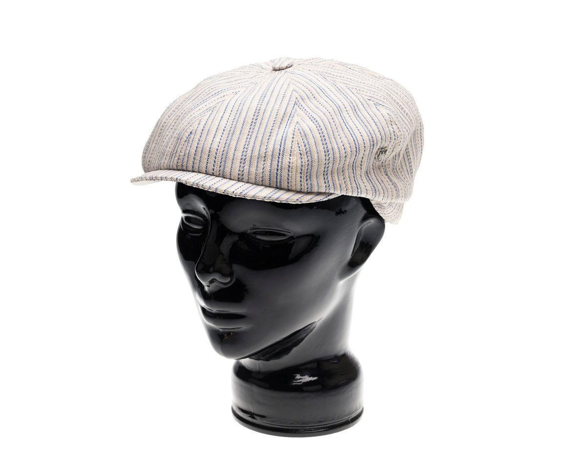 Hills Hats, Caddy Cap | Striped Cotton, - ©The Hattery Katoomba    