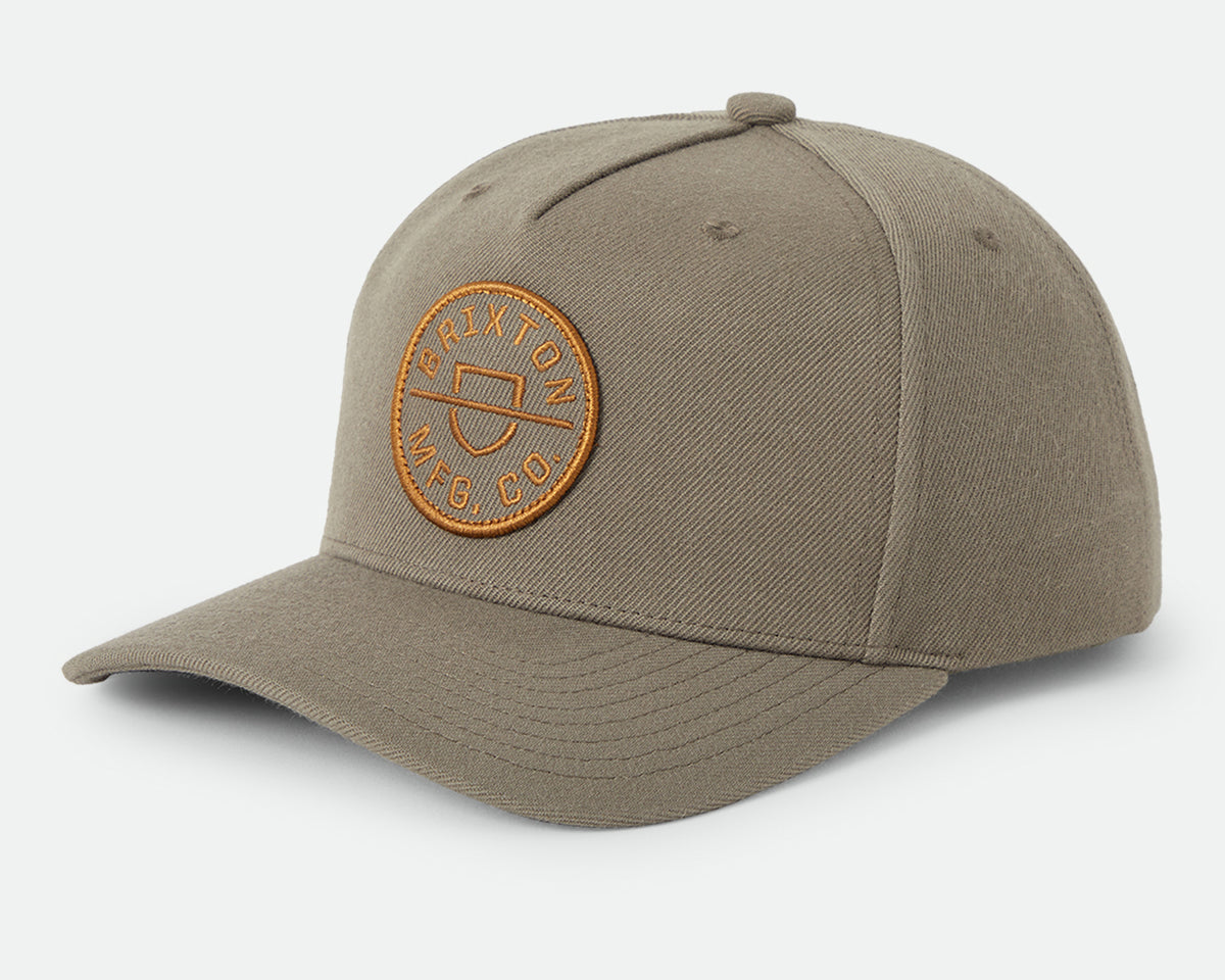 Crest Trucker Snapback | Dark Olive & Caramel