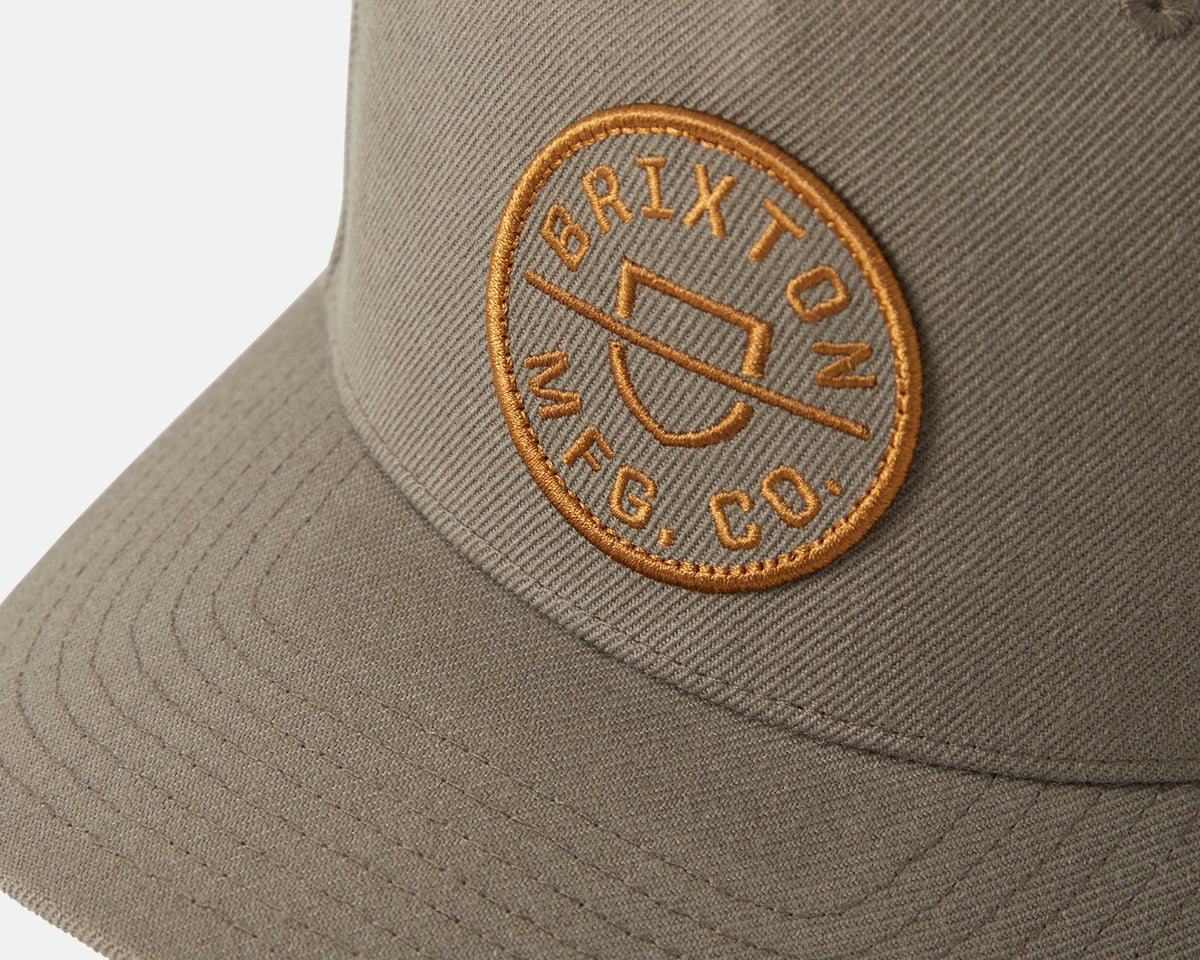 Crest Trucker Snapback | Dark Olive & Caramel