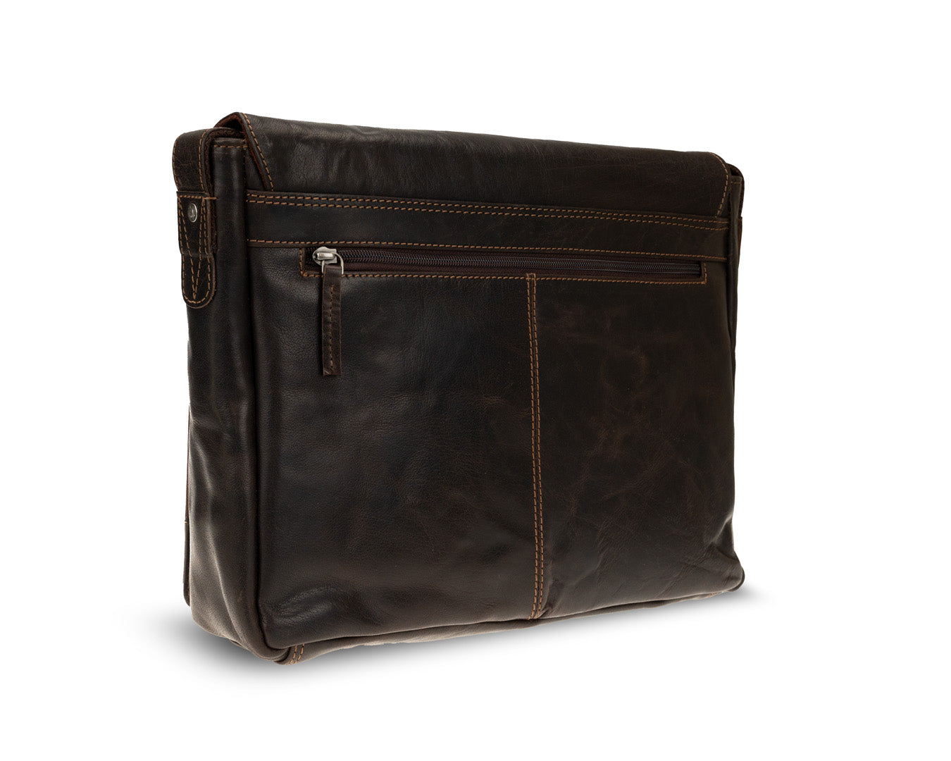 Rugged Hide, Large Satchel Bag | Dark Brown Leather, - ©The Hattery Katoomba    