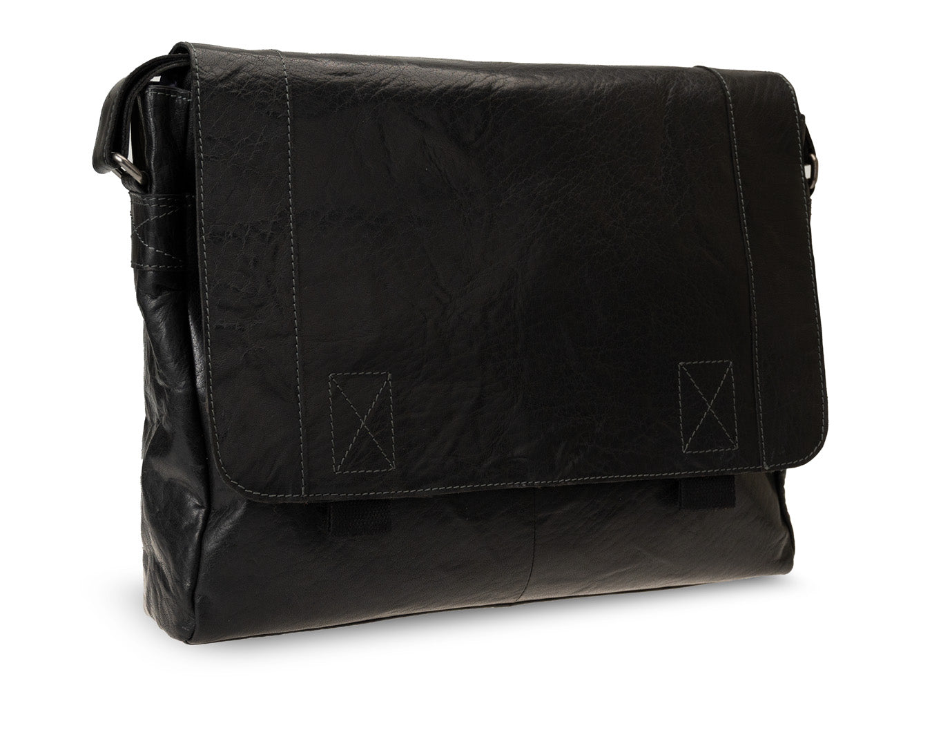 Rugged Hide, Premium Laptop Bag | Black Leather, - ©The Hattery Katoomba    
