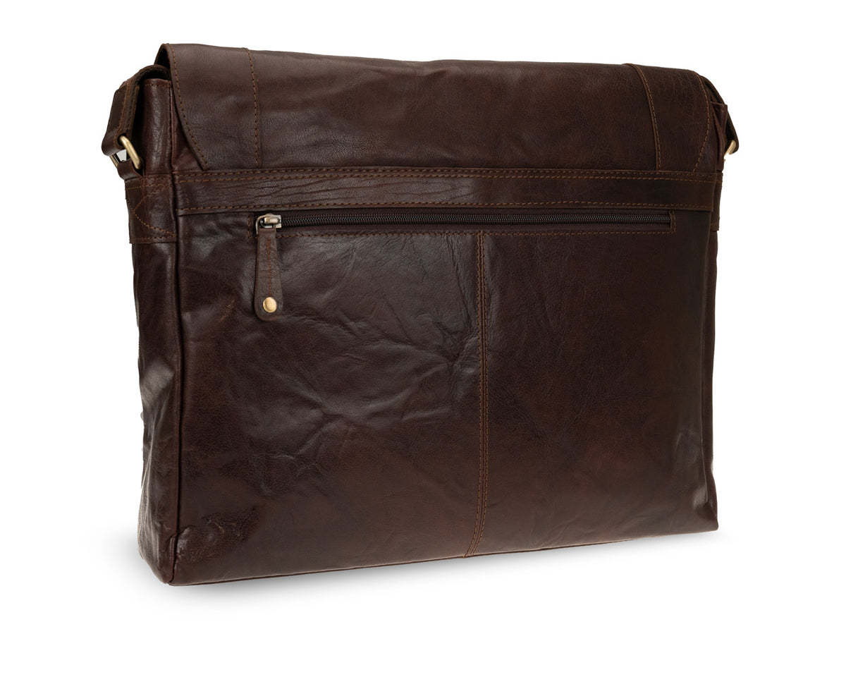 Rugged Hide, Premium Laptop Bag | Brown Leather, - ©The Hattery Katoomba    