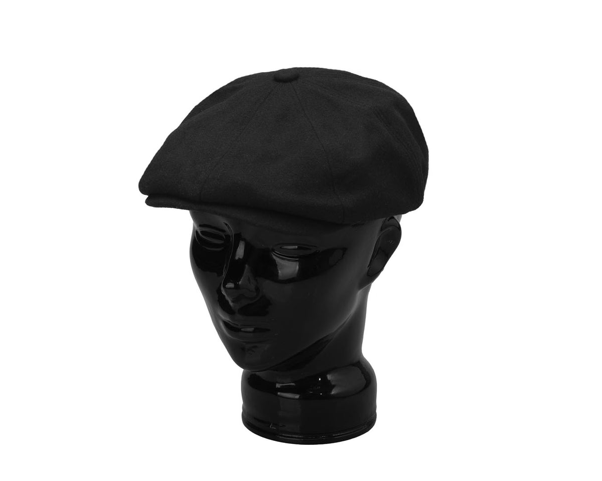 Brood Flannel Newsboy Cap | Black