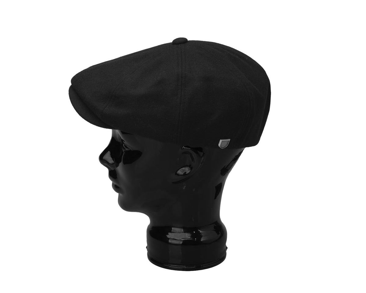 Brood Flannel Newsboy Cap | Black