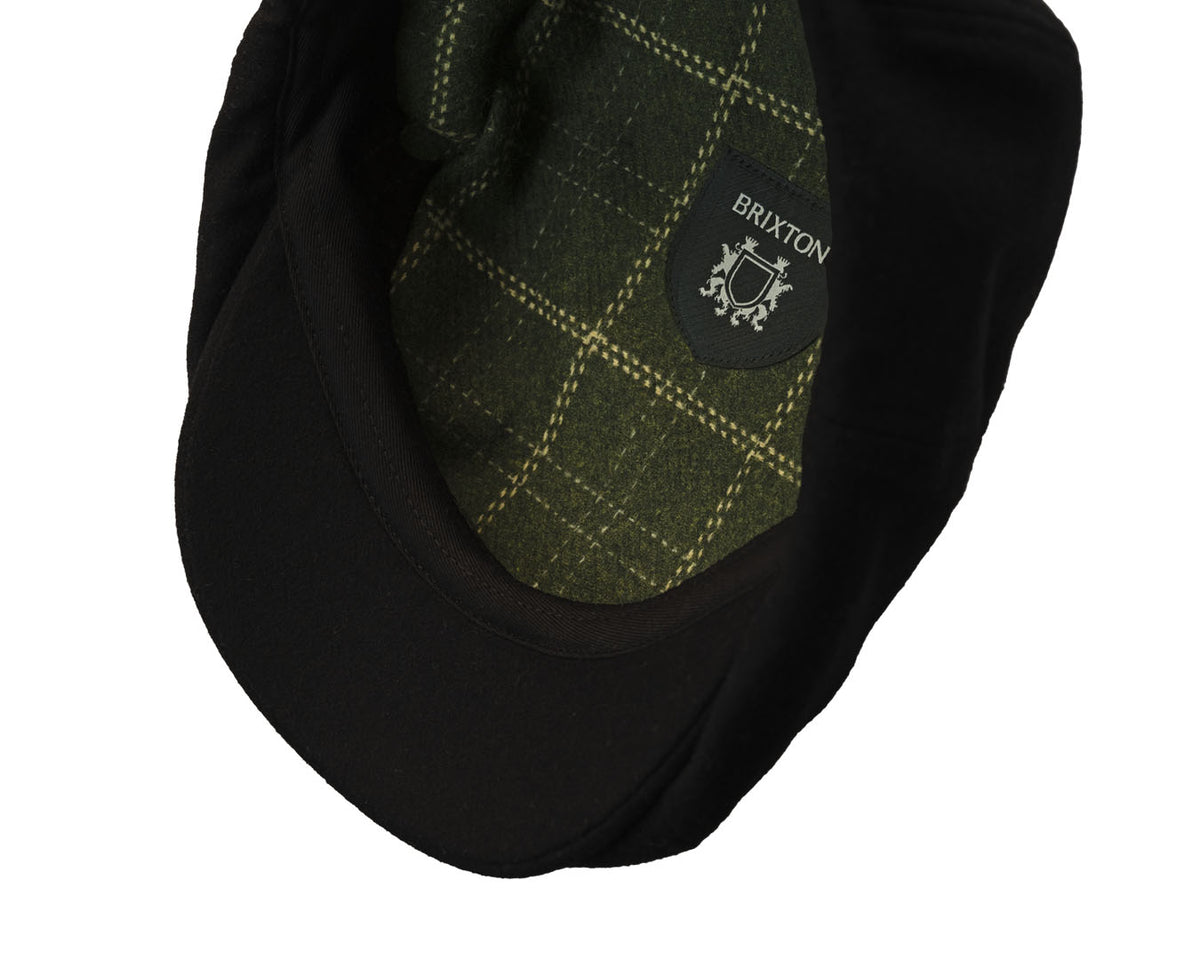 Brood Flannel Newsboy Cap | Black