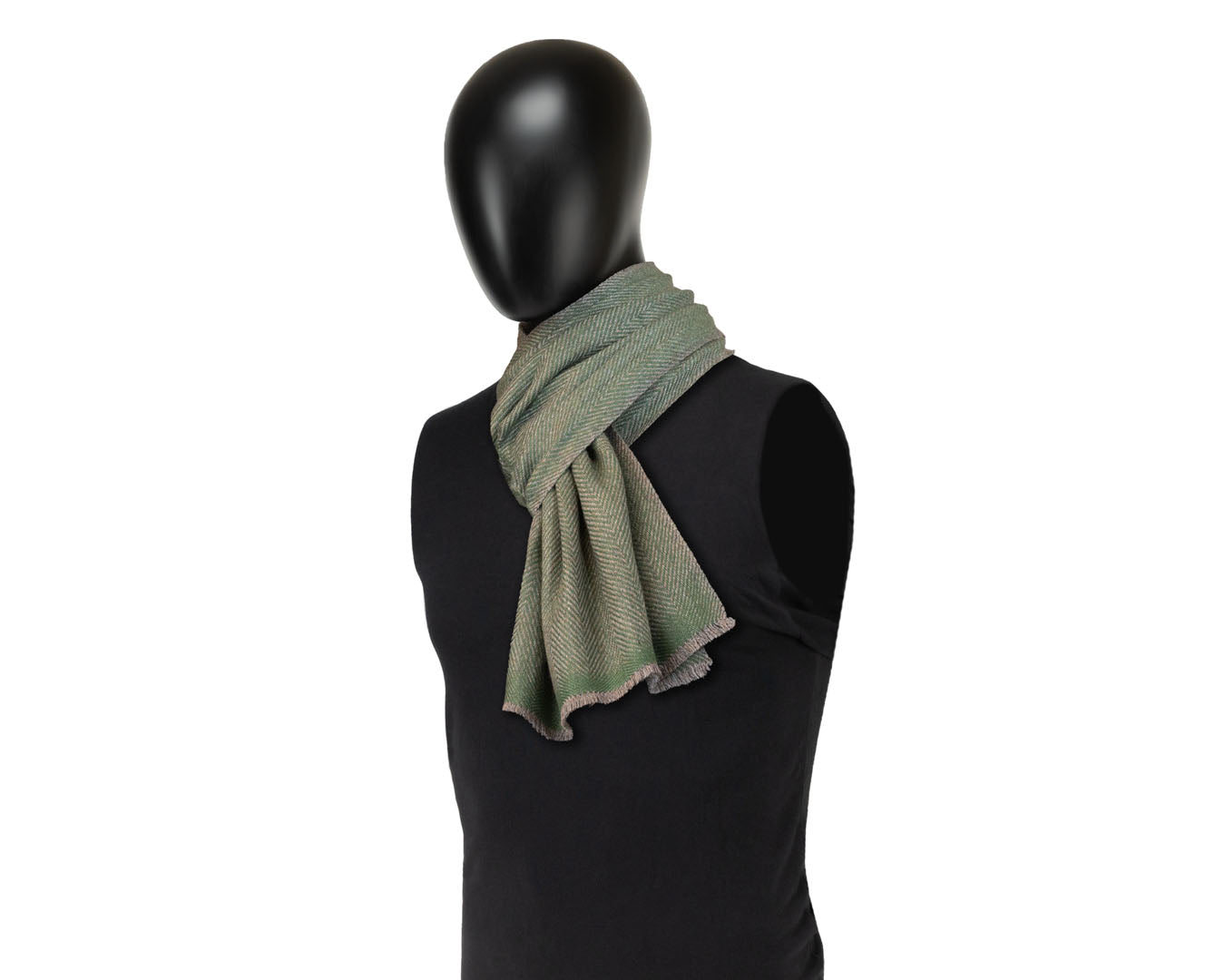 Wentworth Hat Company, Pure Cashmere Scarf | Peridot Herringbone, - ©The Hattery Katoomba    