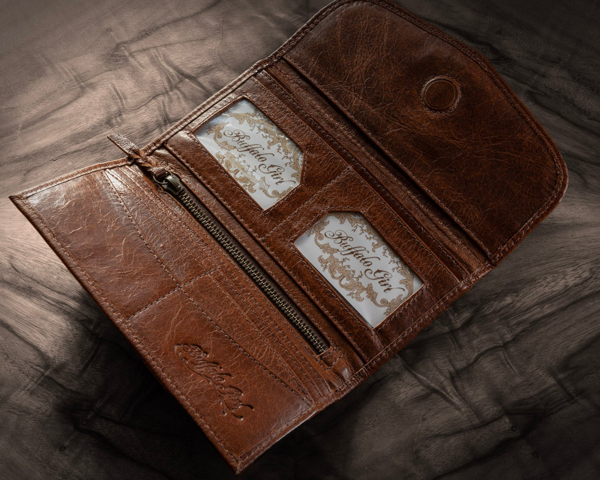 Floral Carving Wallet | Navajo Concho