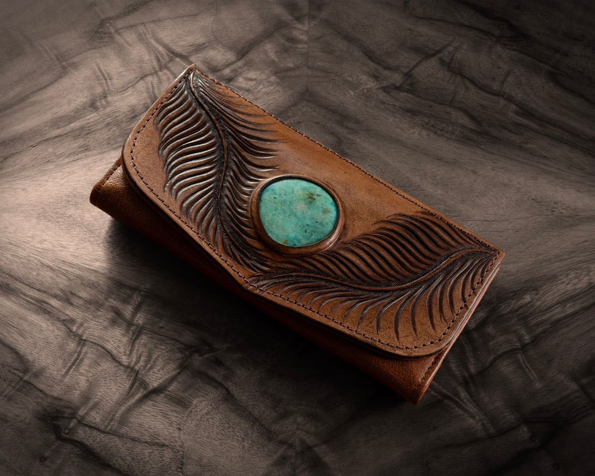 Eagle Feather Wallet | Turquoise