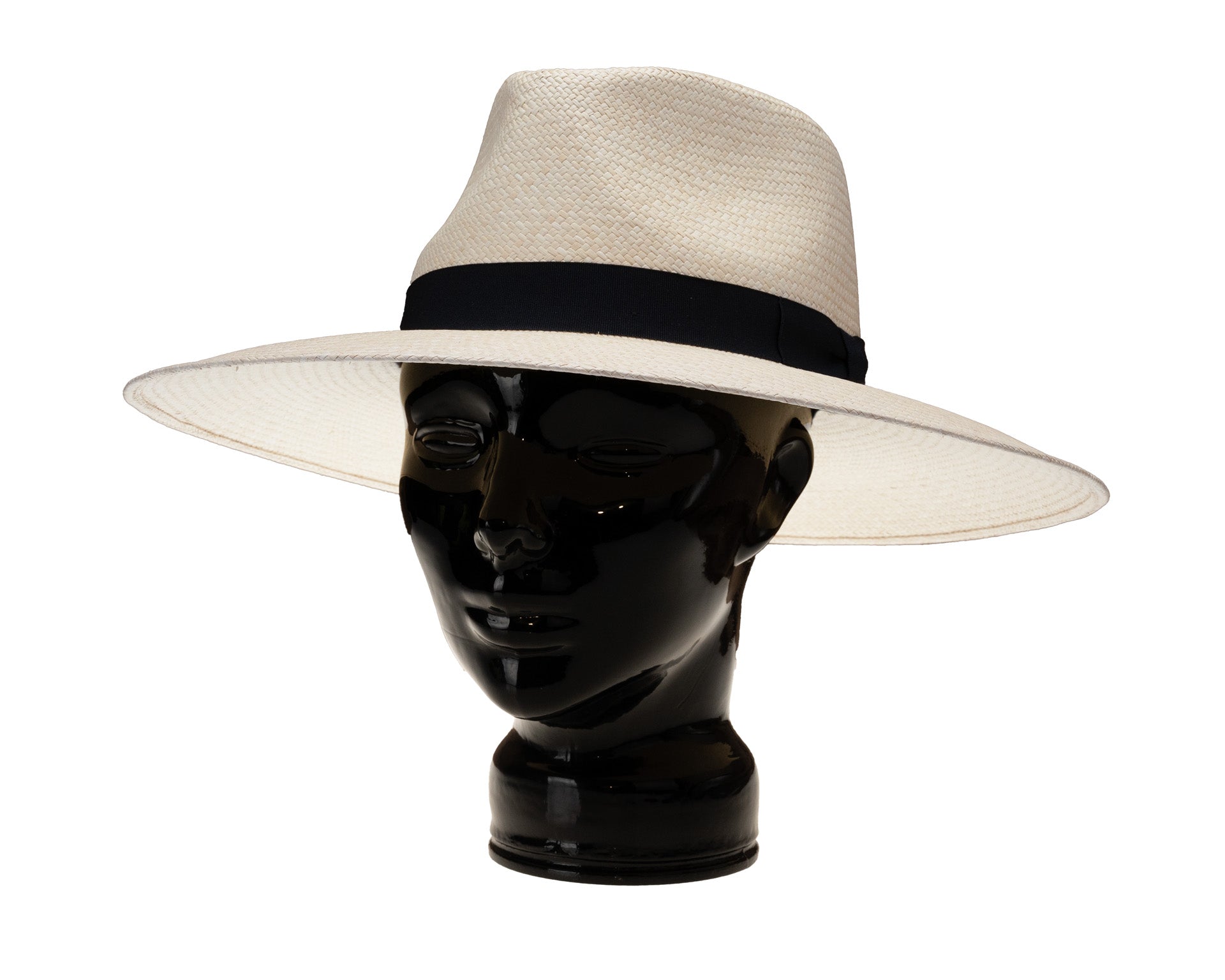 Genuine Panama Straw Hat, Wide Brim Fedora