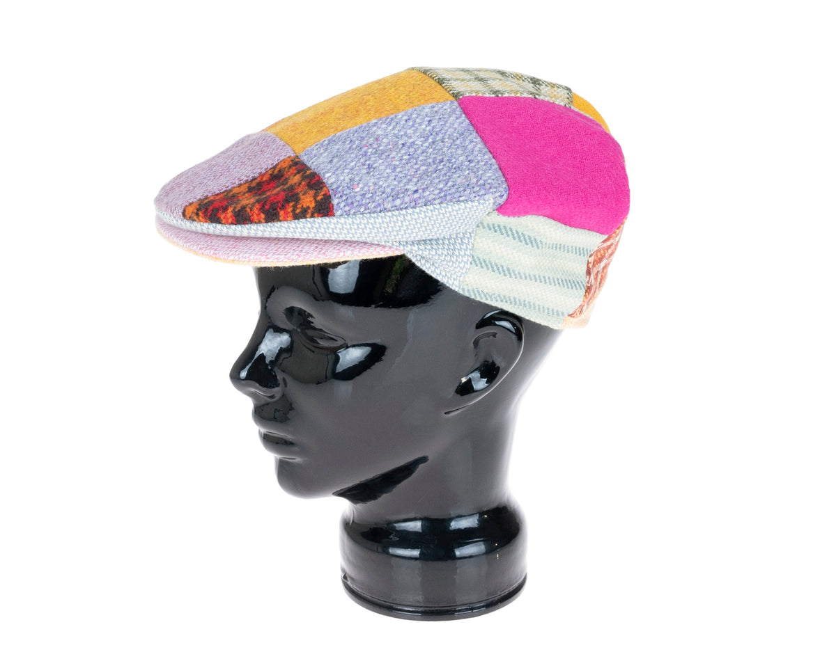 Hanna Hats, Bright Patchwork Cap - Pattern Tweed, - ©The Hattery Katoomba    